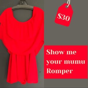 Show Me Your MuMu Red Off Shoulder Romper